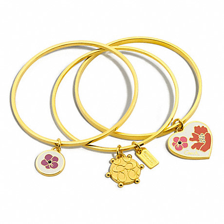 COACH F95332 POPPY HEART AND FLOWER BANGLE SET ONE-COLOR