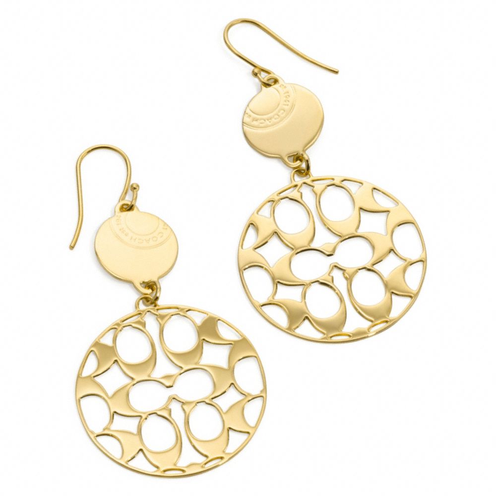 COACH F95337 Miranda Double Disc Enamel Earrings 