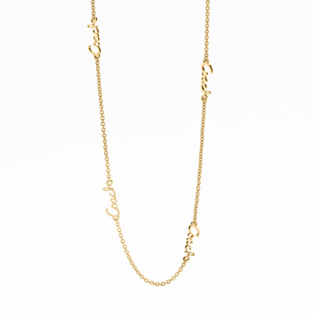 COACH F95398 Miranda Coach Script Chain Necklace 