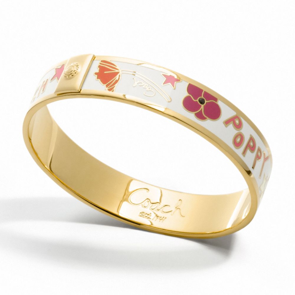 HALF INCH POPPY FLOWER BANGLE - f95405 - F95405GDI2