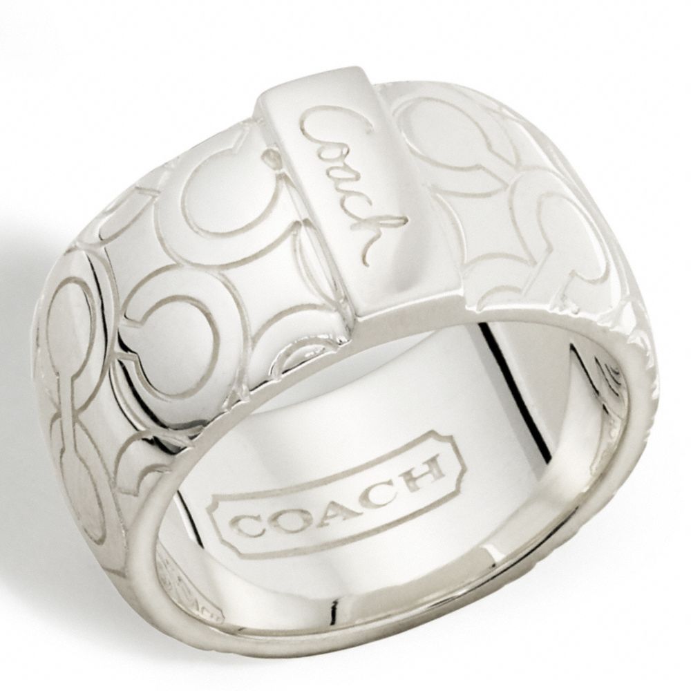 COACH f95425 STERLING OP ART BIAS BAND RING 