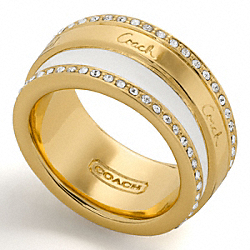 COACH F95433 Miranda Pave Wrapped Enamel Band Ring 