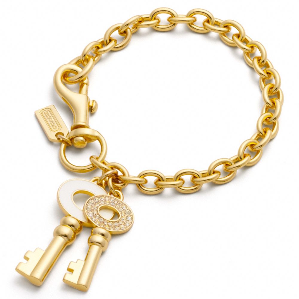 COACH ENAMEL KEY CHARM BRACELET - f95443 - F95443GDI2