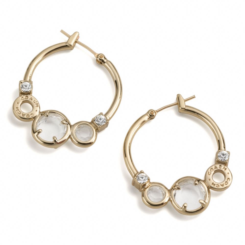 KRISTIN STONE HOOP EARRINGS COACH F95458