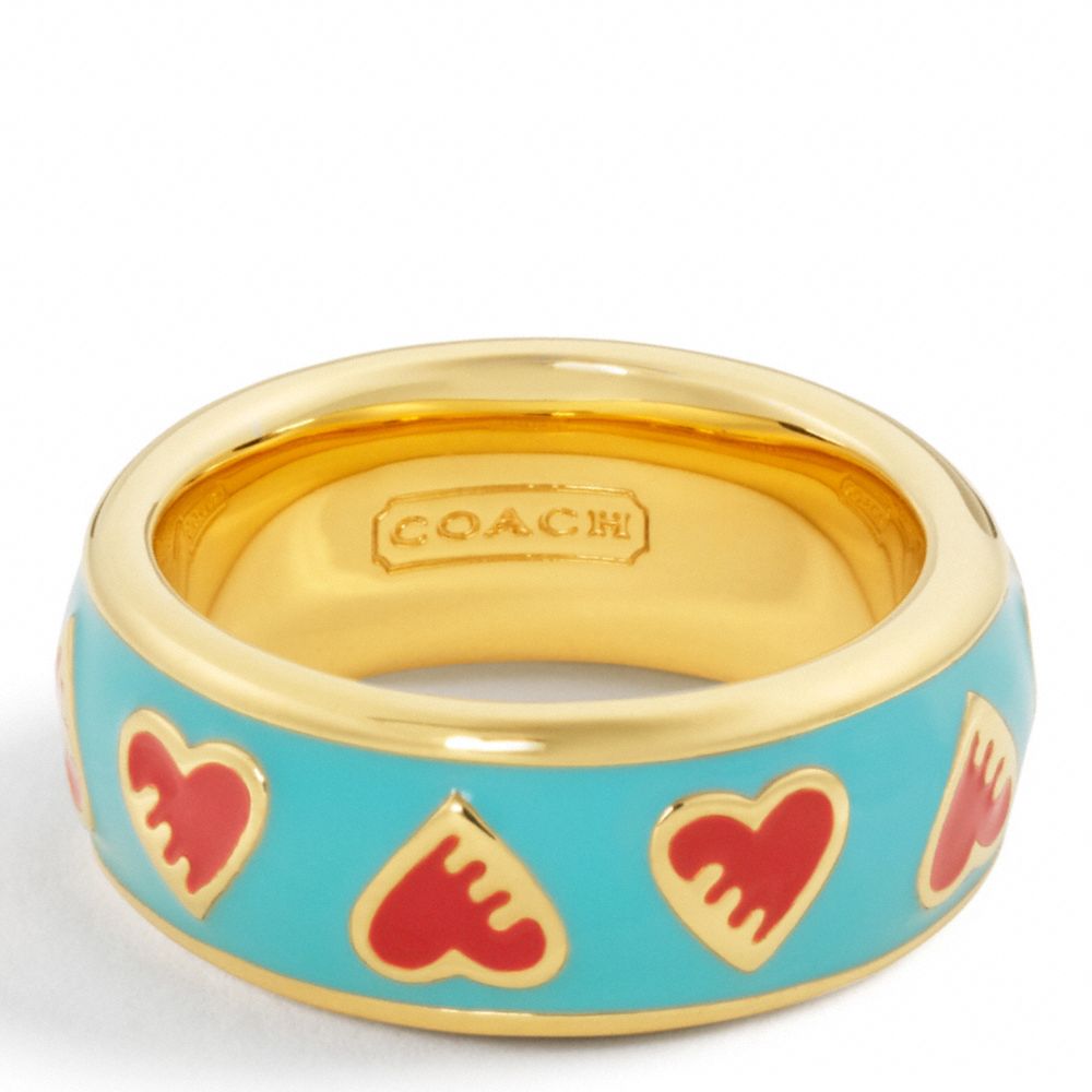 COACH F95538 Poppy Enamel Heart Ring 