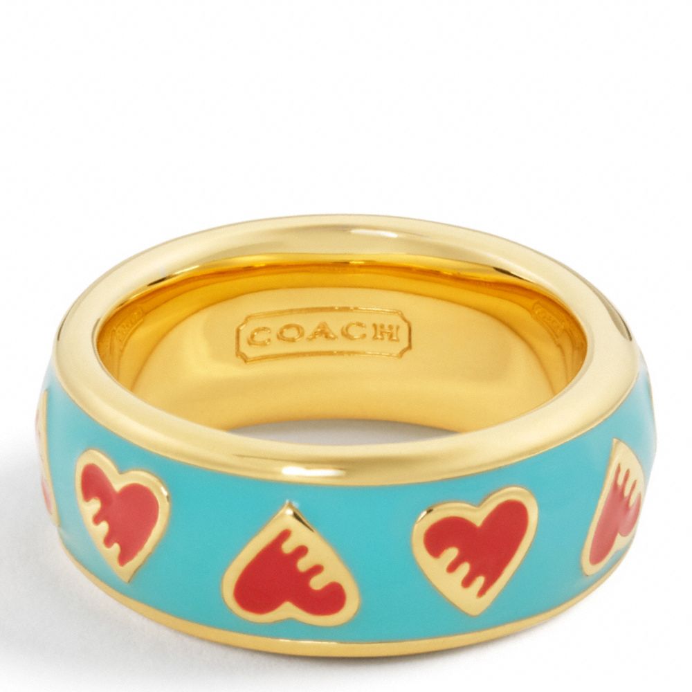 POPPY ENAMEL HEART RING - f95538 - F95538GDI2