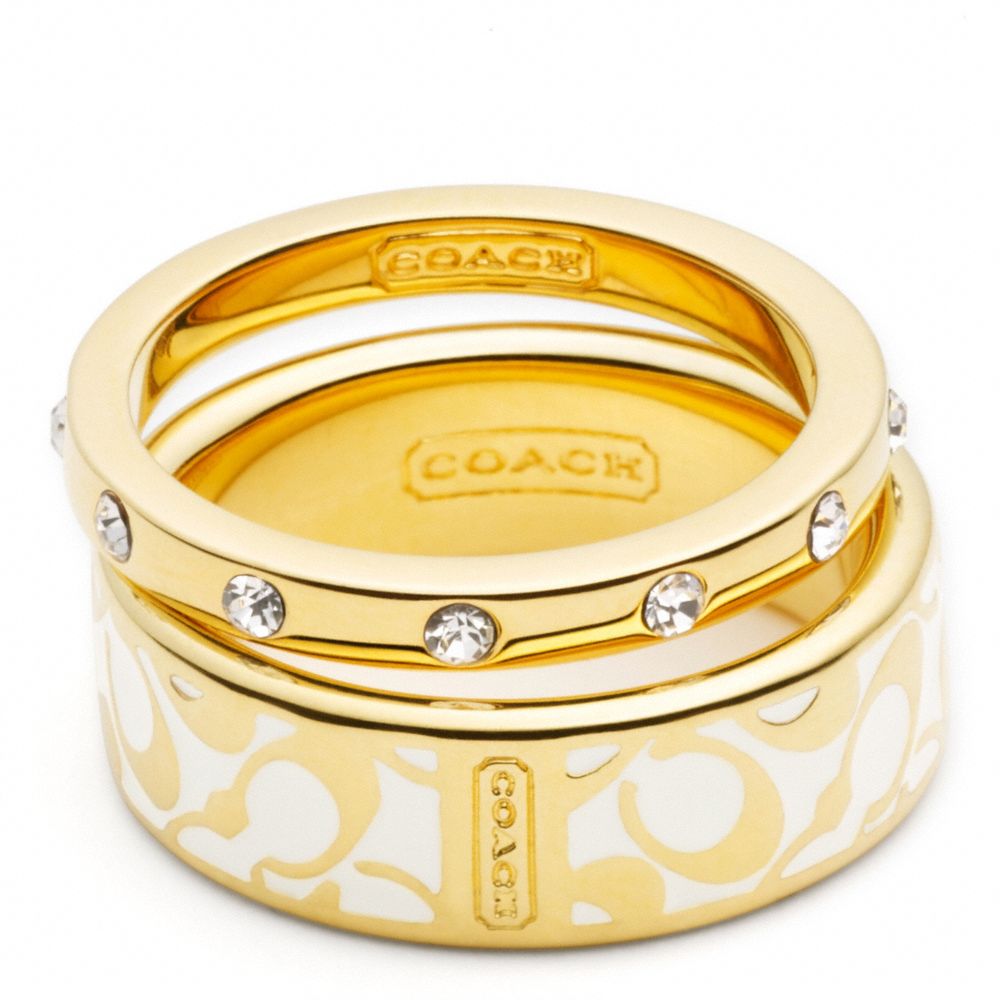 COACH f95586 ENAMEL SIGNATURE RING SET 