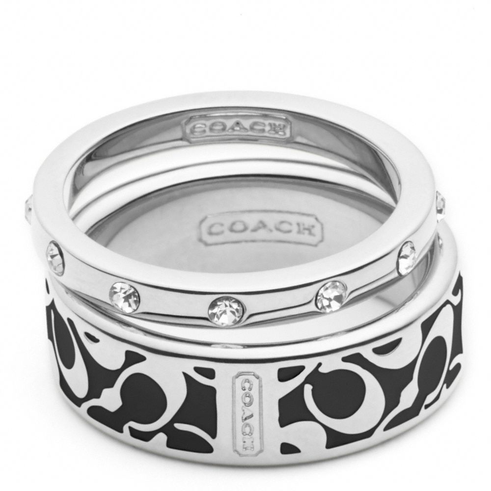 COACH f95586 ENAMEL SIGNATURE RING SET 