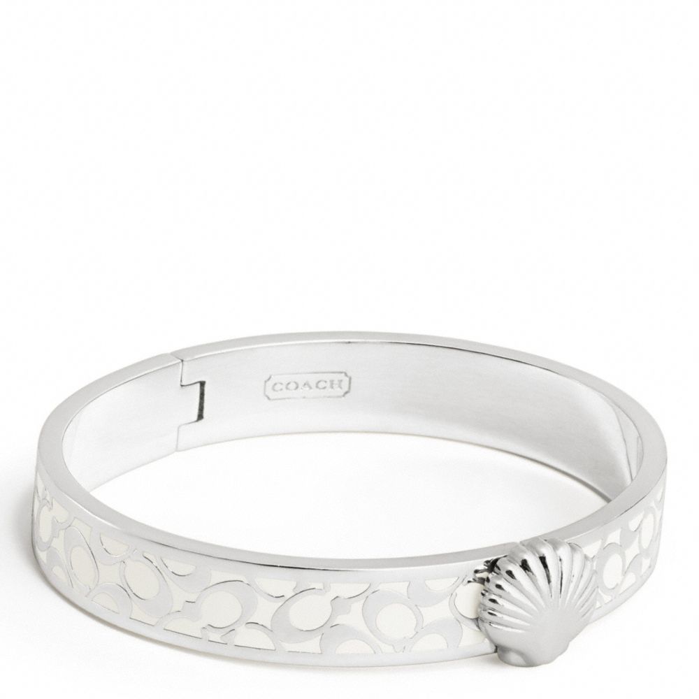 THIN HINGED SHELL BANGLE - f95597 - F95597SVWT