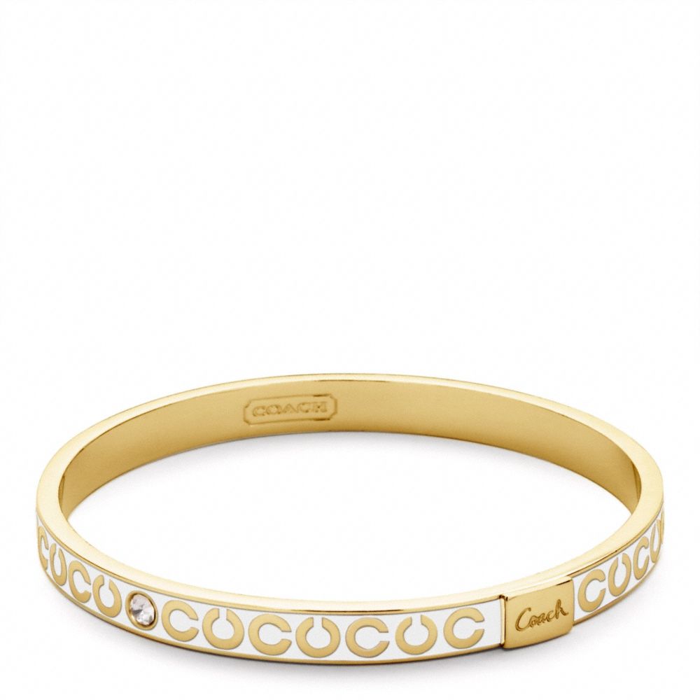 COACH F95692 Thin Op Art Rhinestone Bangle GOLD/WHITE