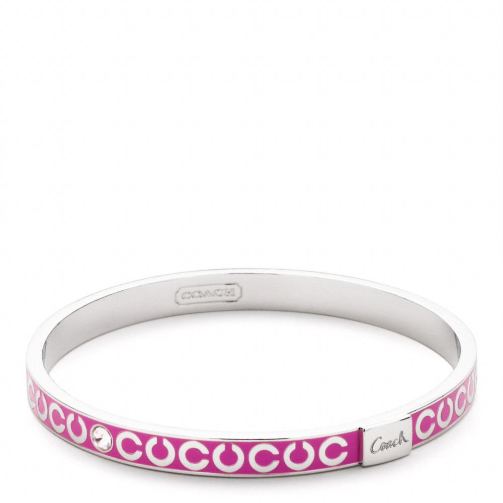 THIN OP ART RHINESTONE BANGLE - SILVER/PINK - COACH F95692