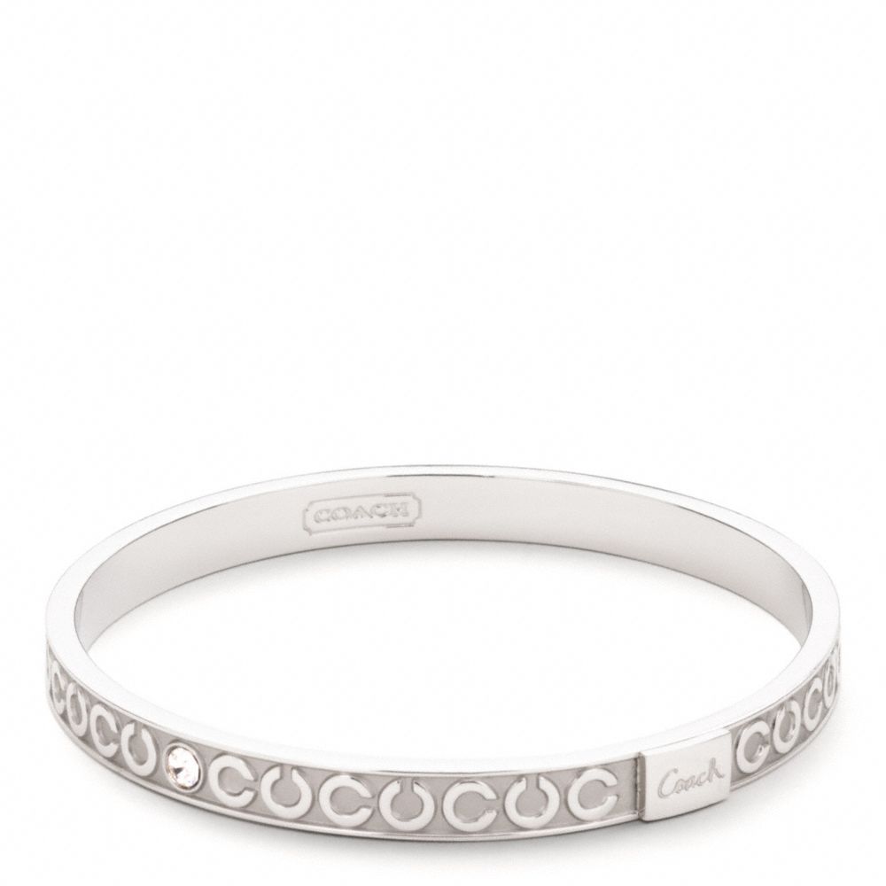 COACH F95692 Thin Op Art Rhinestone Bangle SILVER/SILVER