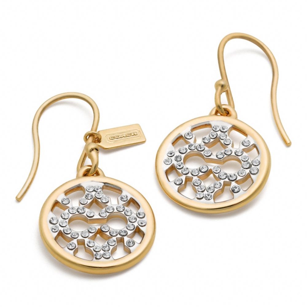 COACH OP ART PAVE DISC EARRING -  - f95701