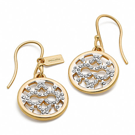 COACH F95701 OP ART PAVE DISC EARRING ONE-COLOR
