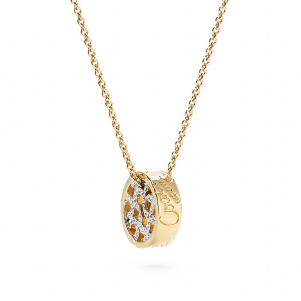 OP ART PAVE DISC NECKLACE COACH F95725