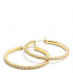 COACH PAVE HOOP EARRINGS - ONE COLOR - F95791