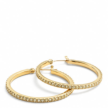 COACH PAVE HOOP EARRINGS - GOLD/LIGHT GOLD - f95791