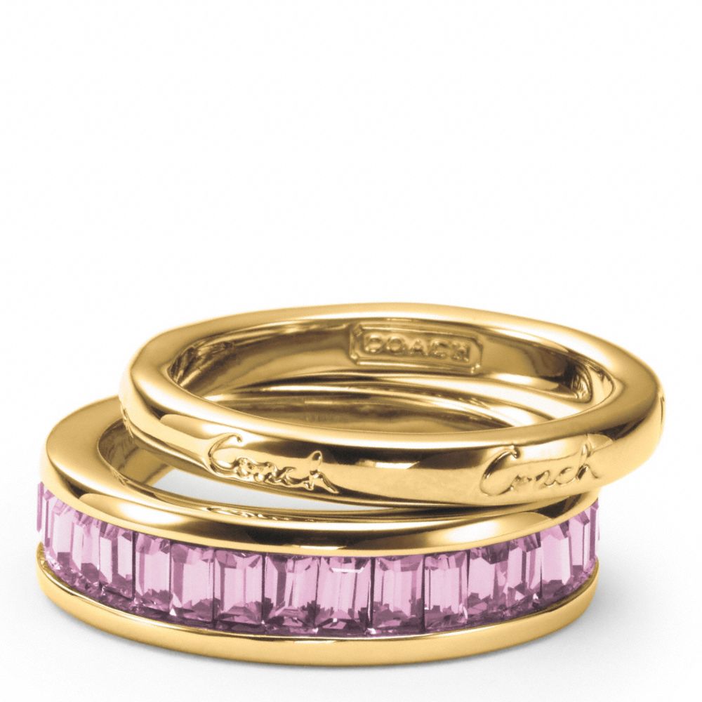 COACH f95796 PAVE STACKING RING GOLD/LILAC