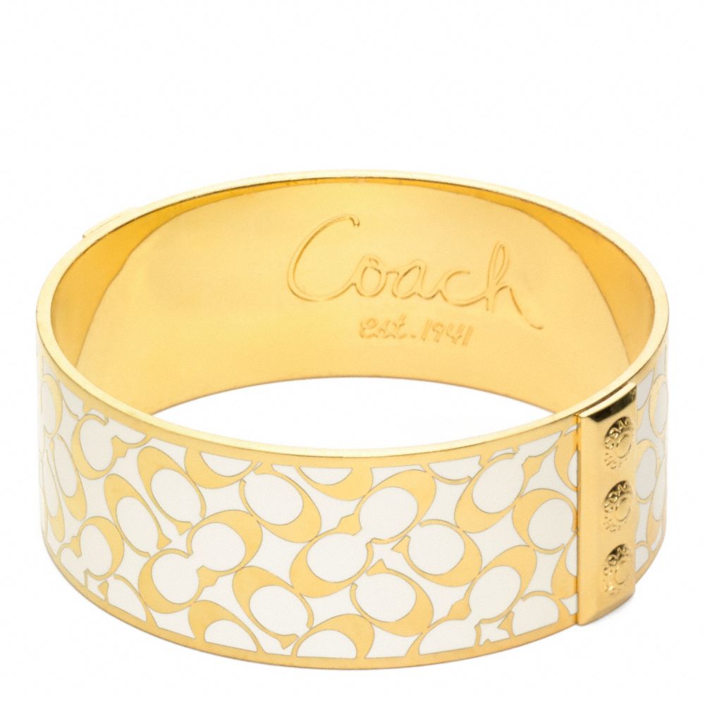 COACH F95812 - ONE INCH BIAS SIGNATURE BANGLE GOLD/WHITE