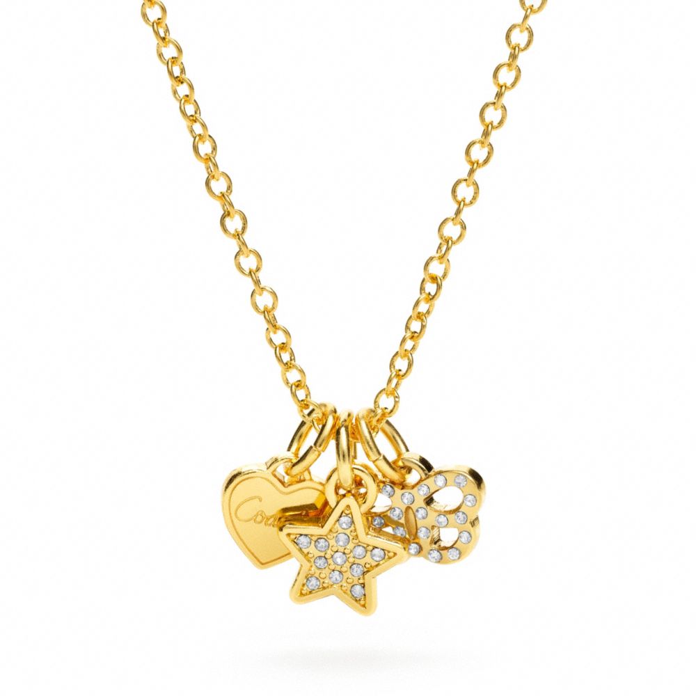 COACH F95844 Butterfly Star Heart Necklace 