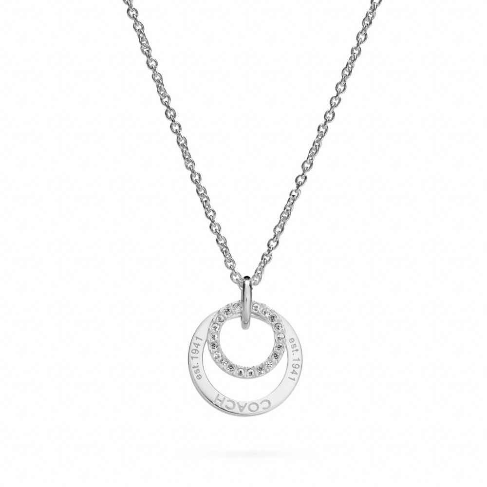 COACH f95848 STERLING COACH RING NECKLACE 