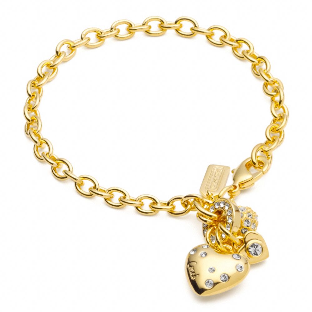 COACH F95918 Triple Heart Charm Bracelet 