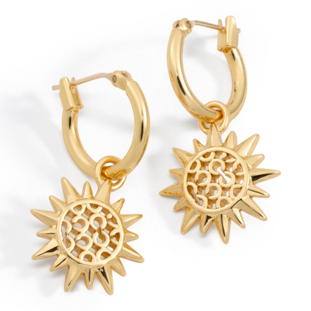 COACH F95927 Sunburst Drop Earrings 