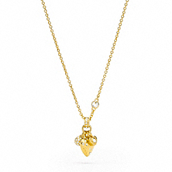 COACH F95934 Pave Triple Heart Necklace 