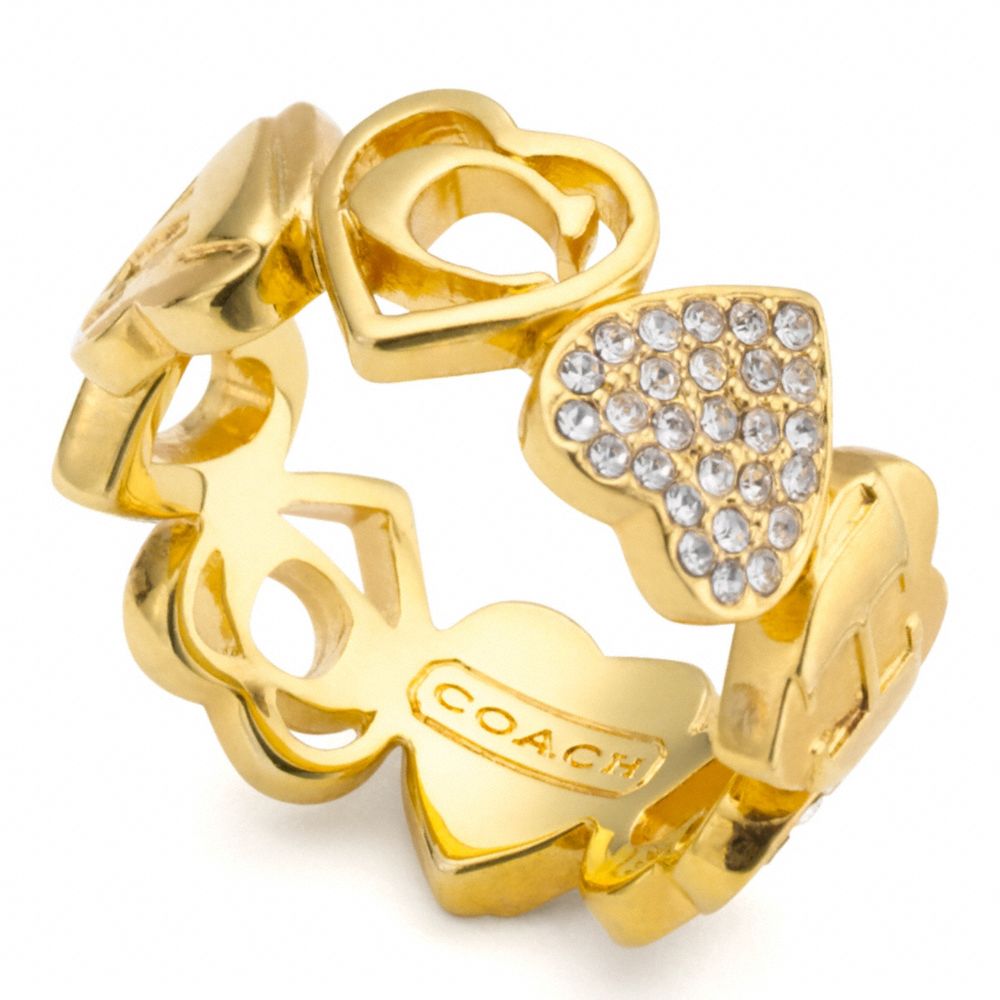 MULTI HEART PAVE RING - f95963 - F95963GDGD