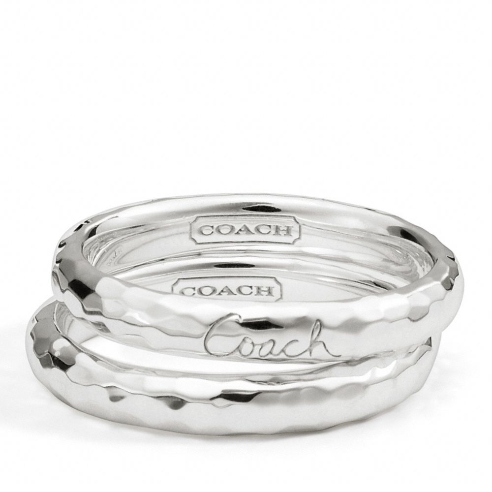 STERLING HAMMERED RING SET COACH F95991