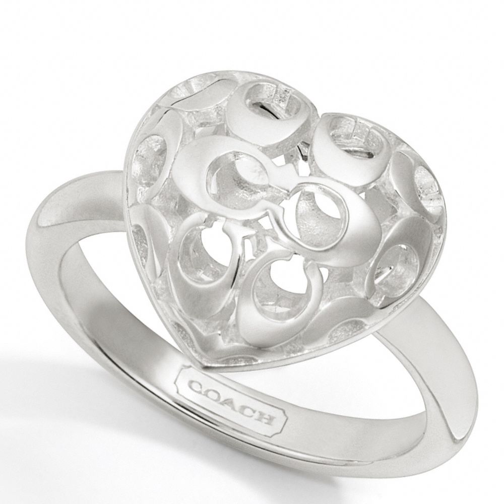 STERLING PUFFY MIRANDA HEART RING - f95994 - SILVER/SILVER