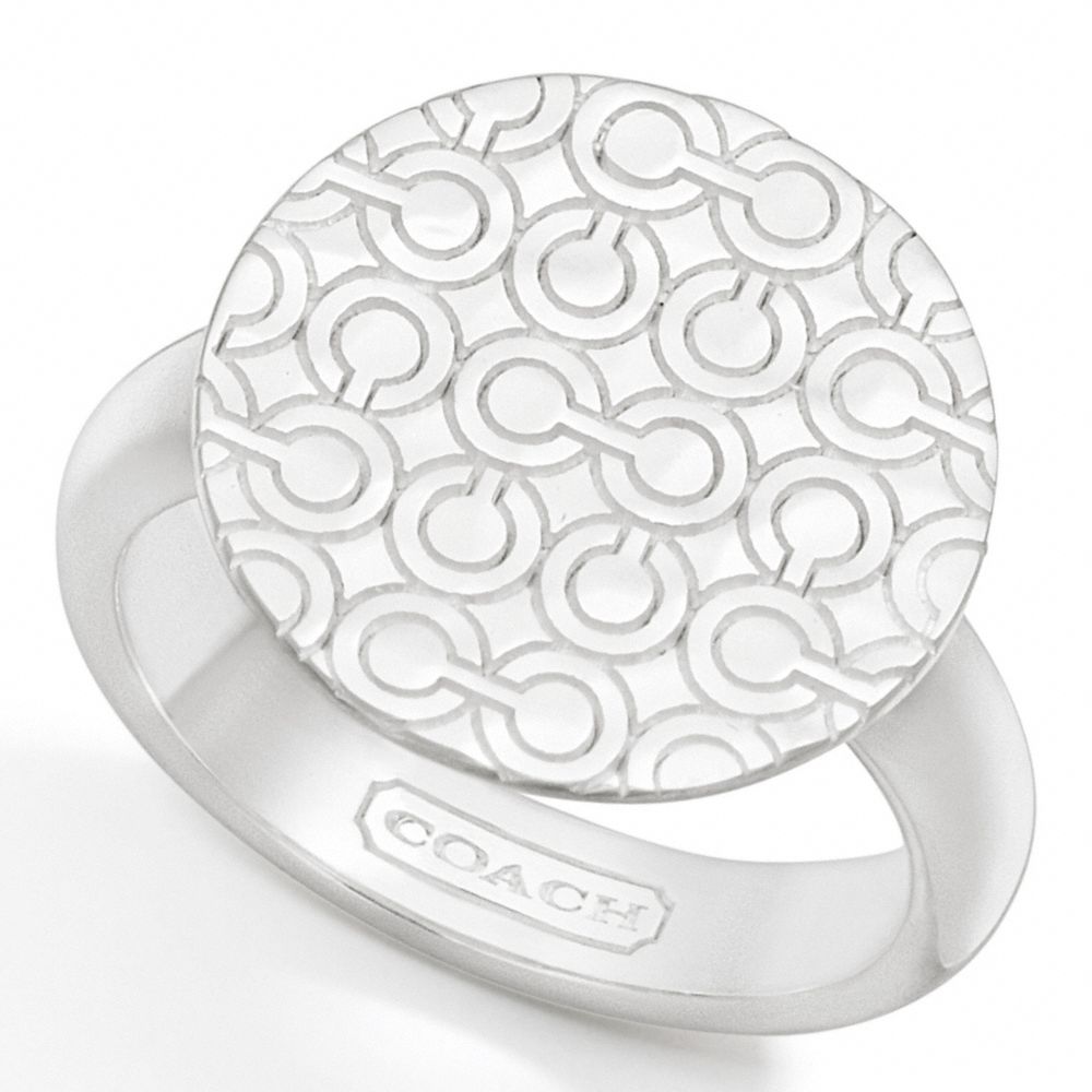 COACH STERLING OP ART DISC RING -  - f95999