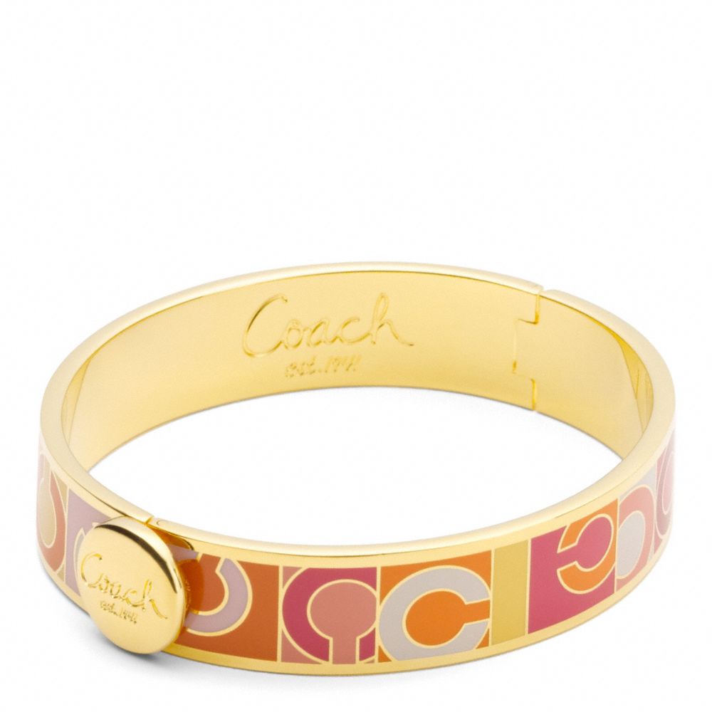 COACH HALF INCH HINGED MIXED OP ART BANGLE - ONE COLOR - F96000