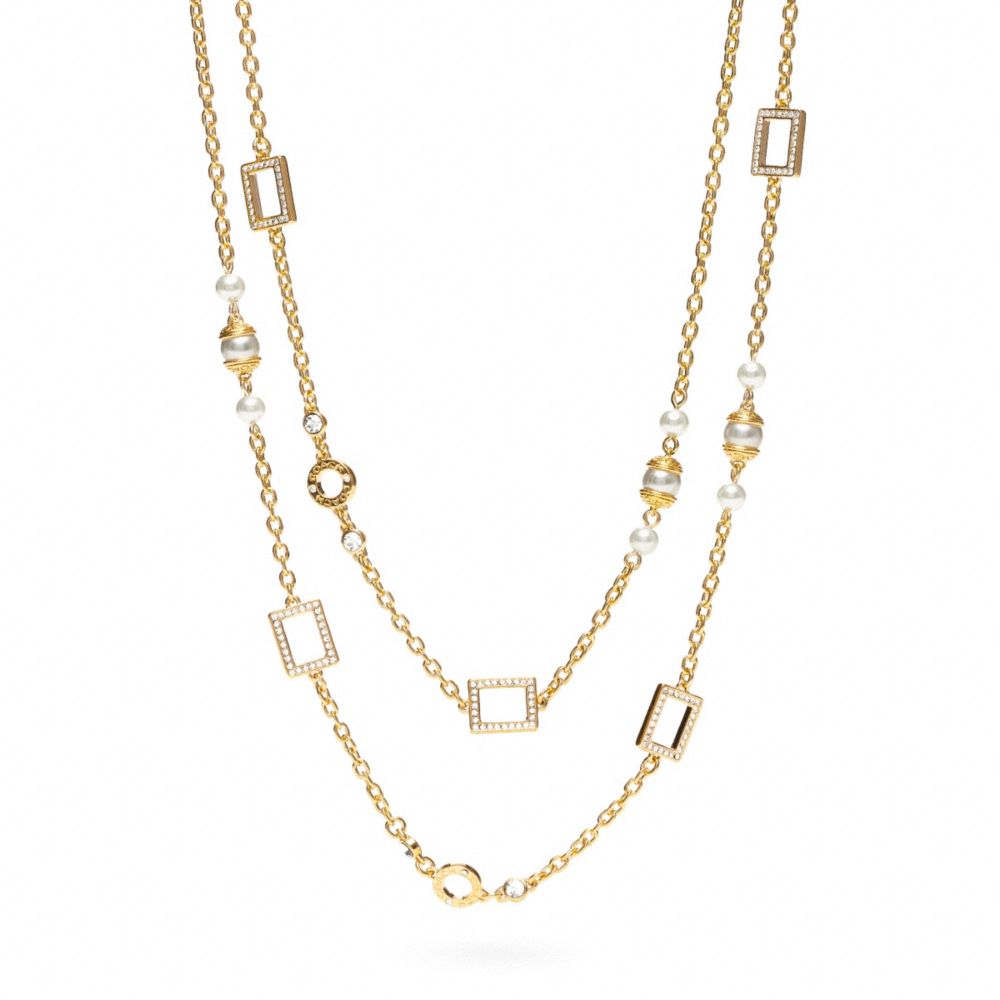 PAVE STONE WRAP STATION NECKLACE - f96039 - F96039GDGD
