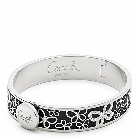 COACH f96045 HALF INCH HINGED PAVE BUTTERFLY BANGLE 