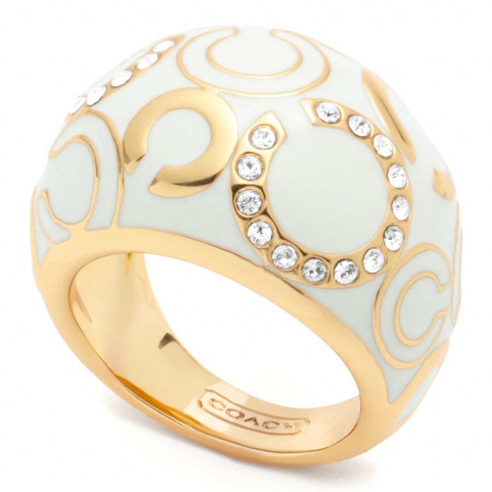 SCATTERED OP ART PAVE DOMED RING COACH F96058