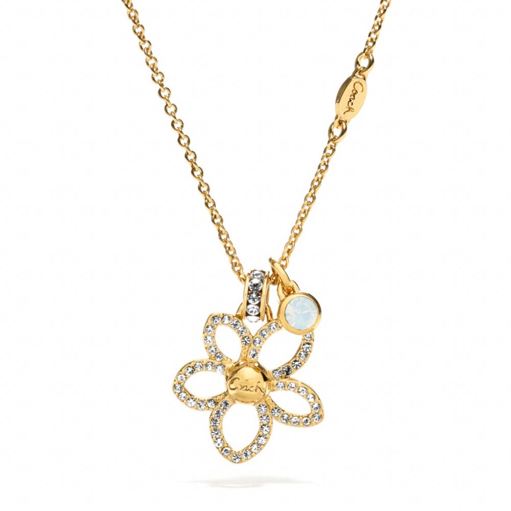 PAVE FLOWER NECKLACE - f96065 - F96065GDGD