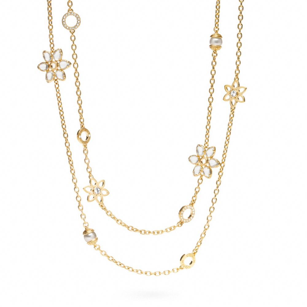 COACH F96067 Double Strand Flower Necklace 