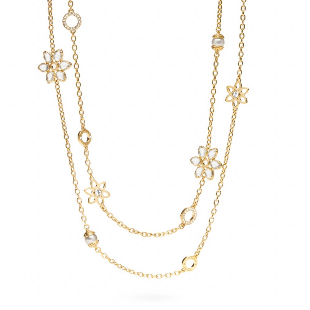 COACH f96067 DOUBLE STRAND FLOWER NECKLACE 