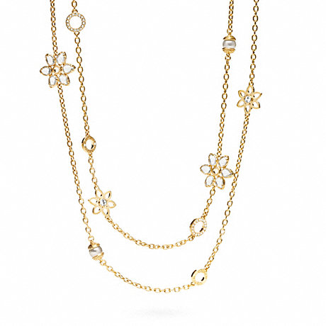 COACH f96067 DOUBLE STRAND FLOWER NECKLACE 