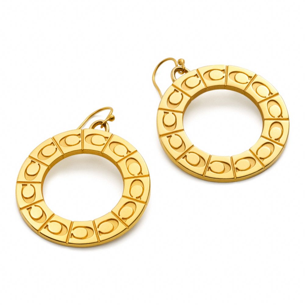 COACH SIGNATURE MEDALLION EARRINGS -  - f96076