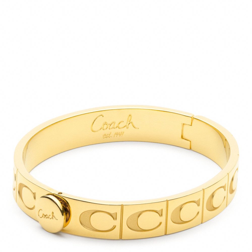 SIGNATURE C HINGED BANGLE - f96087 - F96087GDGD