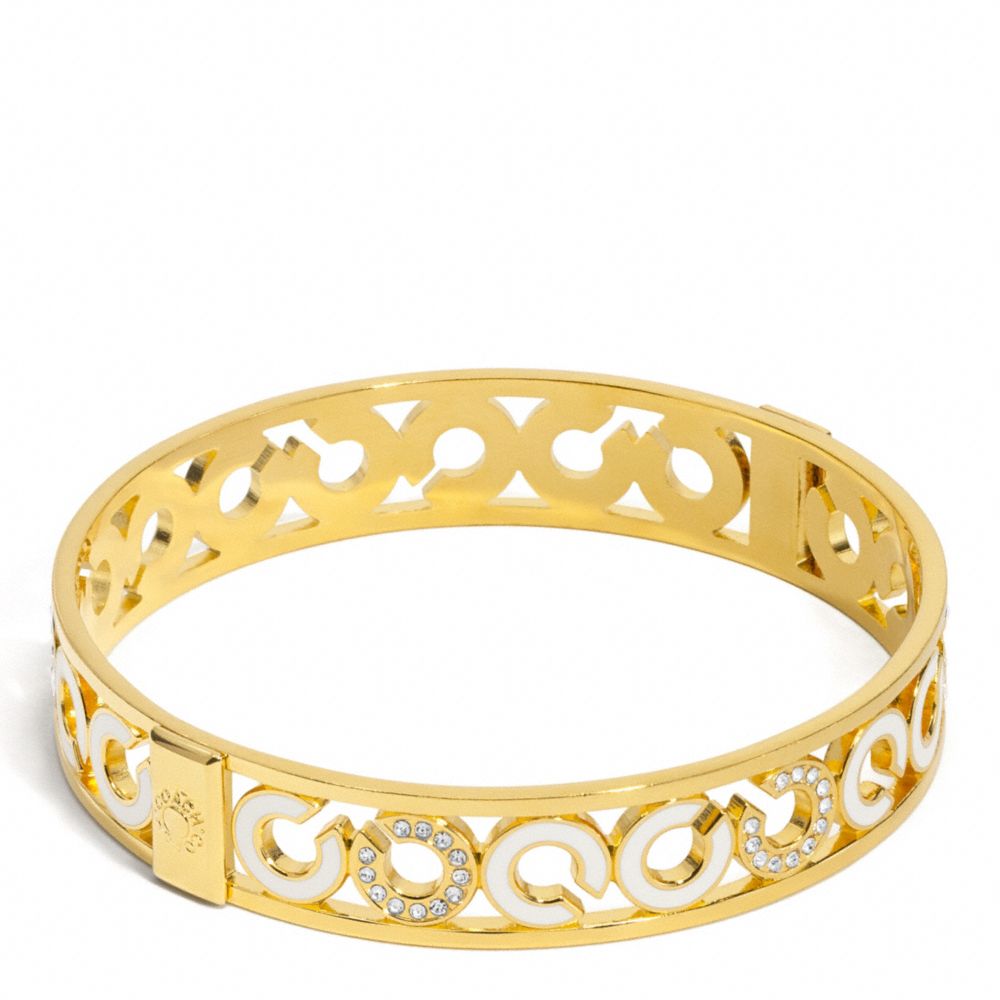 HALF INCH PIERCED PAVE BANGLE - f96091 - F96091GDWT