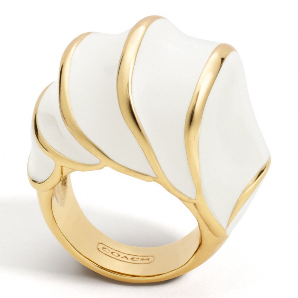 COACH f96122 ENAMEL SHELL DOMED RING 