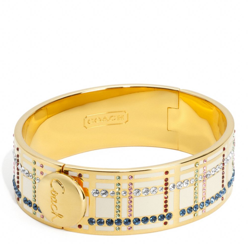 COACH F96179 - THREE QUARTER HINGED TATTERSALL BANGLE - | COACH NEW ...