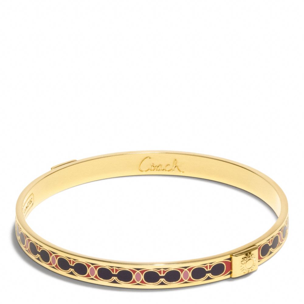 THIN HAMPTONS SIGNATURE C BANGLE - f96188 - GOLD/VERMILLION