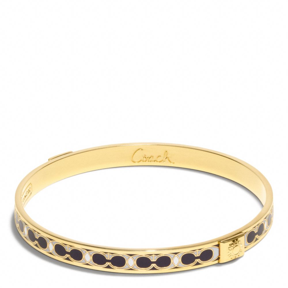 COACH F96188 - THIN HAMPTONS SIGNATURE C BANGLE GOLD/WHITE