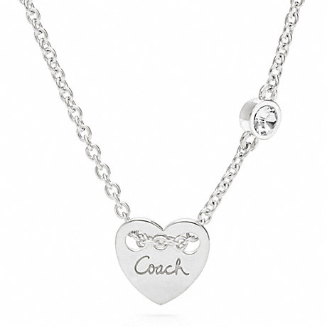 COACH STERLING HEART CHARM NECKLACE -  - f96195
