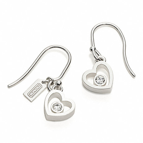 COACH F96198 STERLING HEART CRYSTAL EARRINGS ONE-COLOR