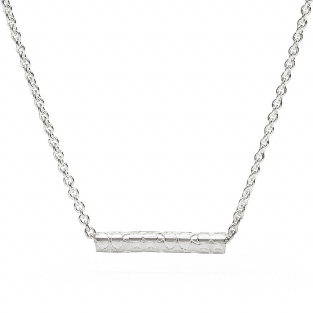 STERLING SIGNATURE BAR NECKLACE COACH F96199